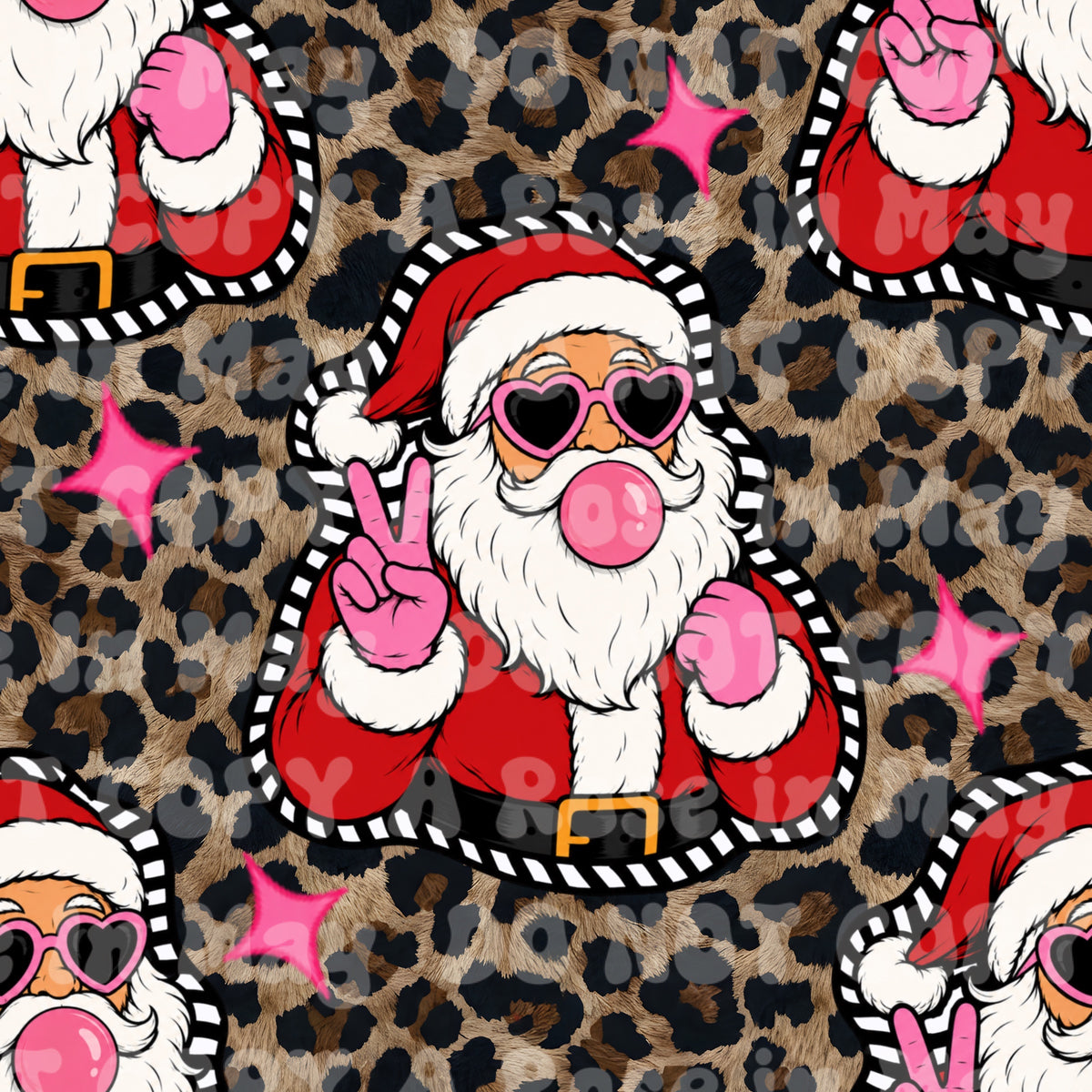 Bubblegum Cheetah Santa