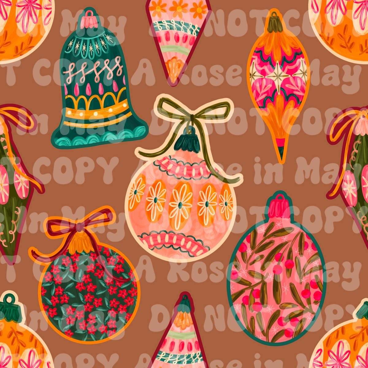 Brown Retro ornaments