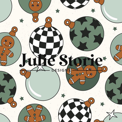 Green & Checkered Ornaments