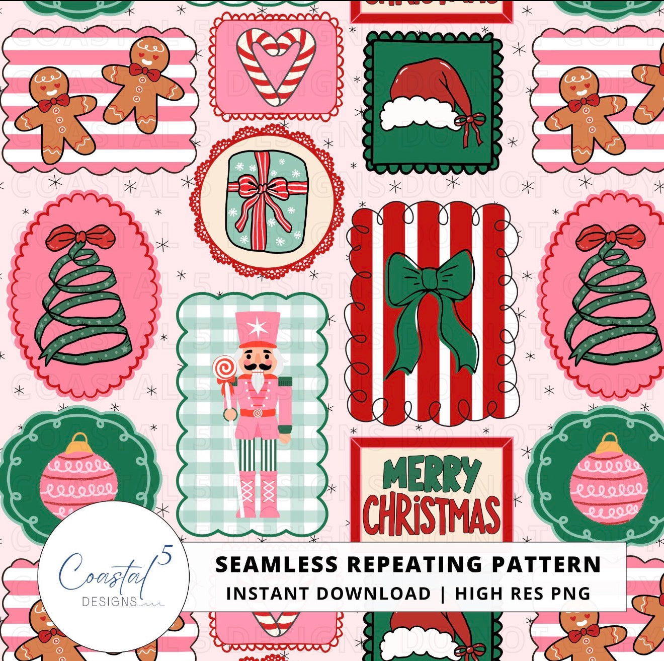 Pink Christmas Frames