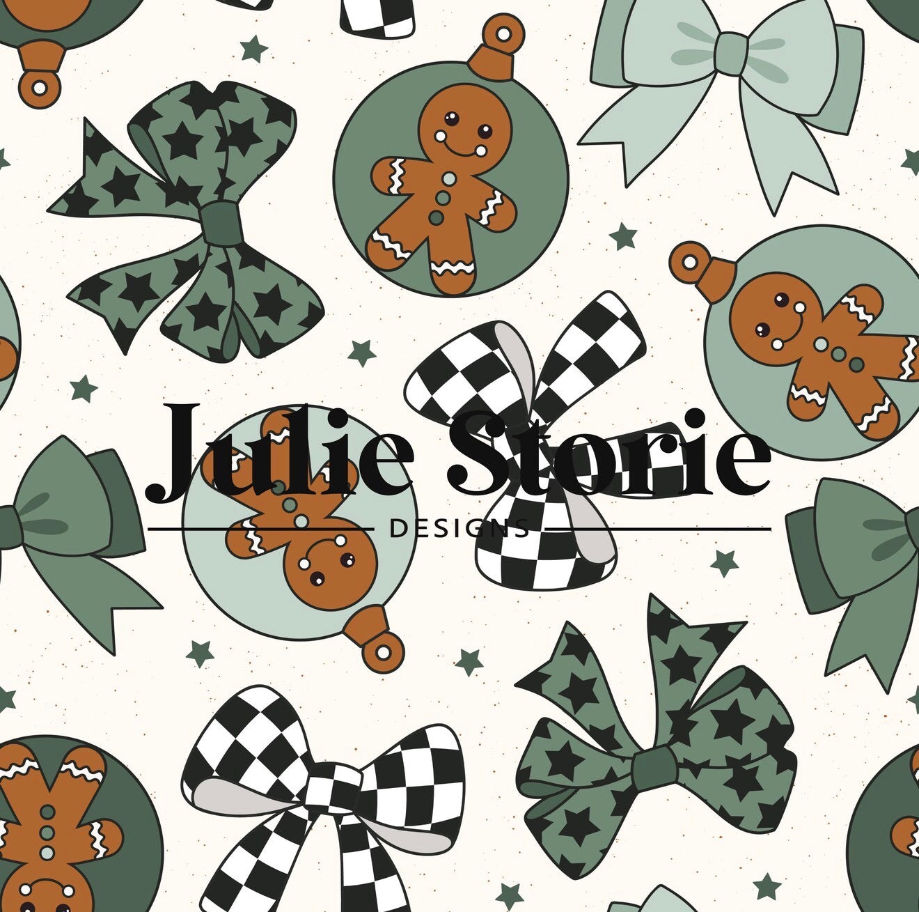 Green & Checkered Ornaments