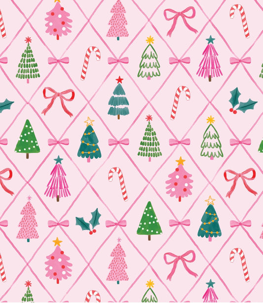 Pink Background Pines