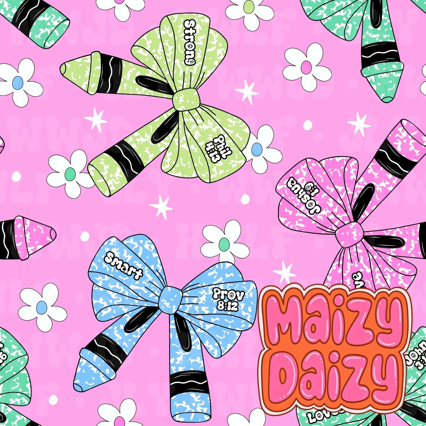 Girly Scripture Affirmation Bows