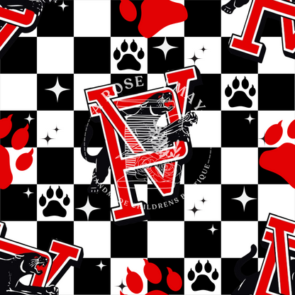 Checkered High School Mascot - send me logo